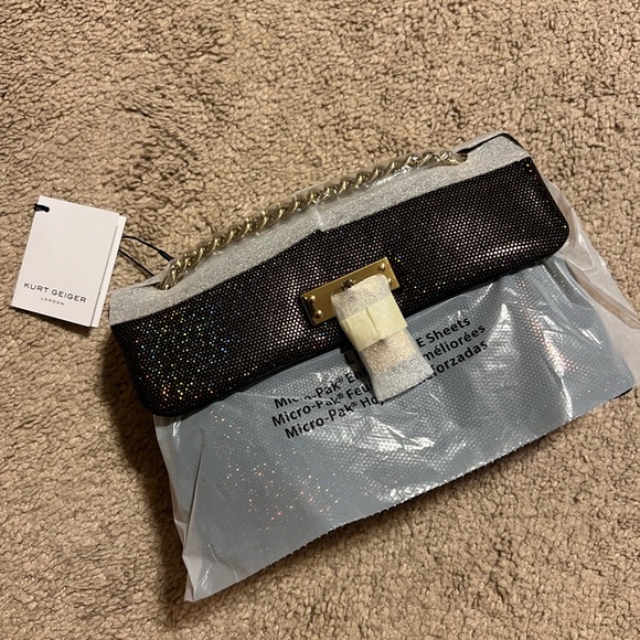Kurt Geiger London Mini Brixton Crossbody Bag in Shimmering Metallic Sequin NWT - Picture 8 of 16